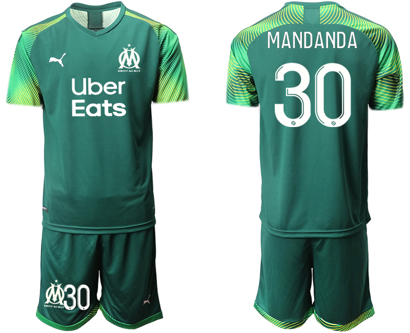 Men 2020-2021 club Marseille green goalkeeper #30 Soccer Jerseys2->marseille jersey->Soccer Club Jersey